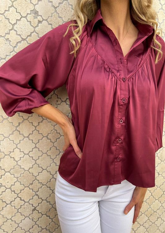 Silky Crushed Berry Blouse