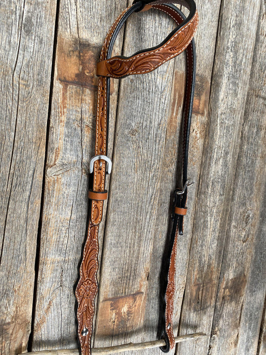 Tooled One Eared Bridle